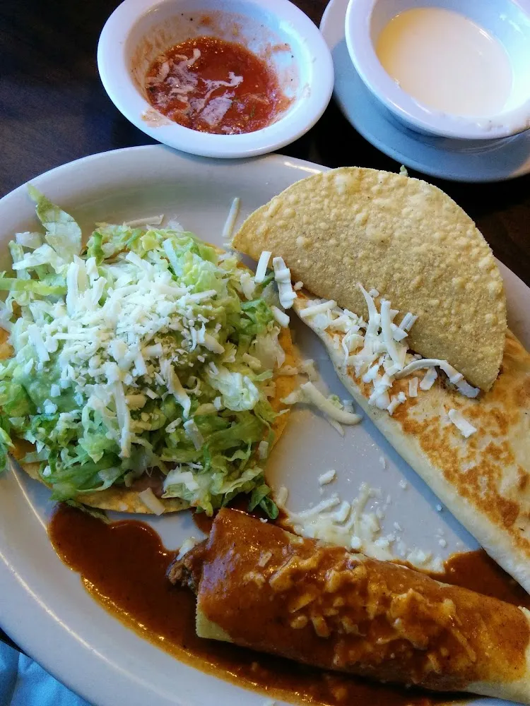 Beef Chicken and Bean Enchiladas